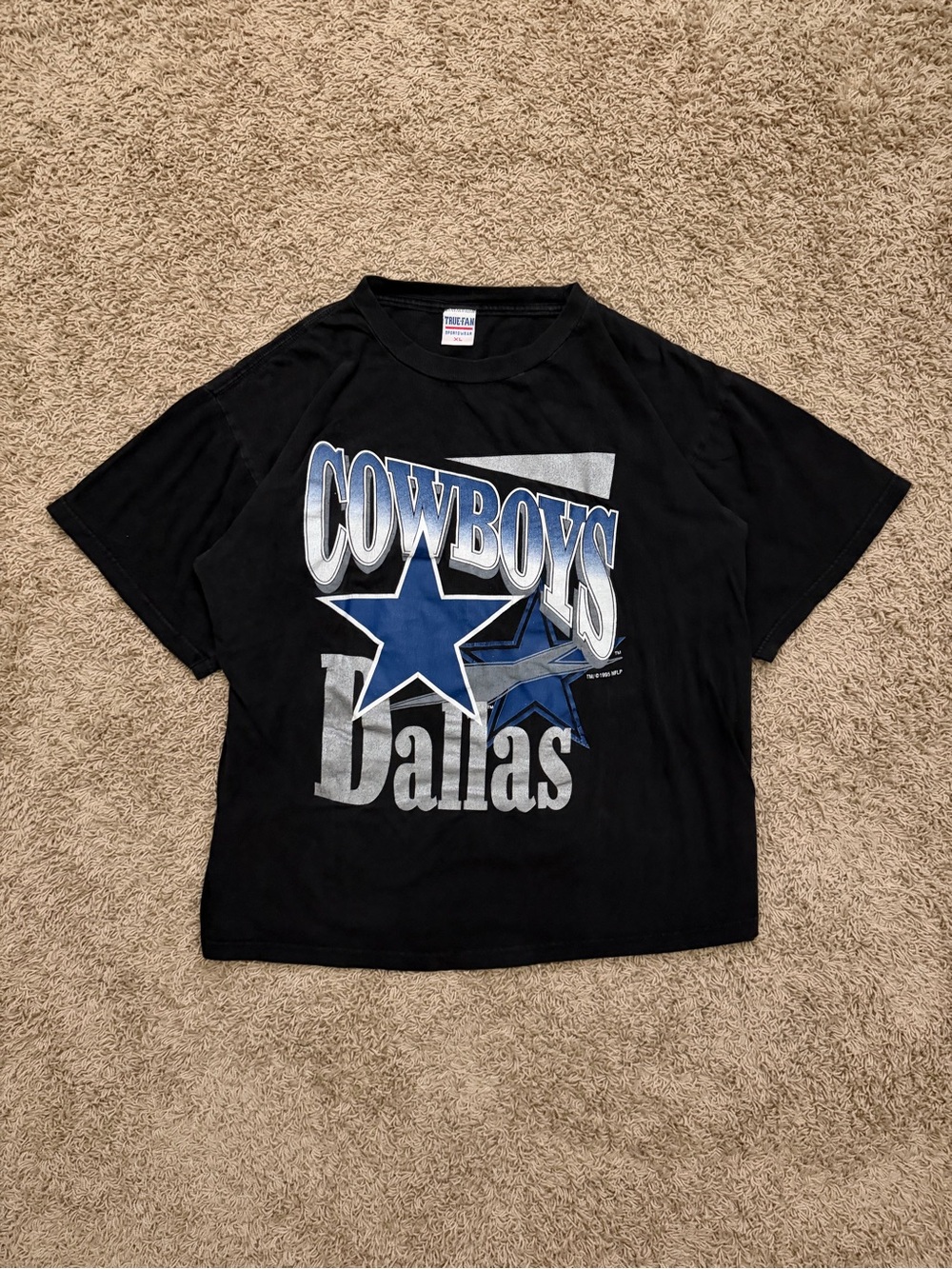 Vintage 1995 Dallas Cowboy True Fan Black T Shirt Men’s Size XL